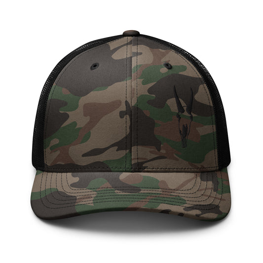 Goat Skull Camouflage trucker hat