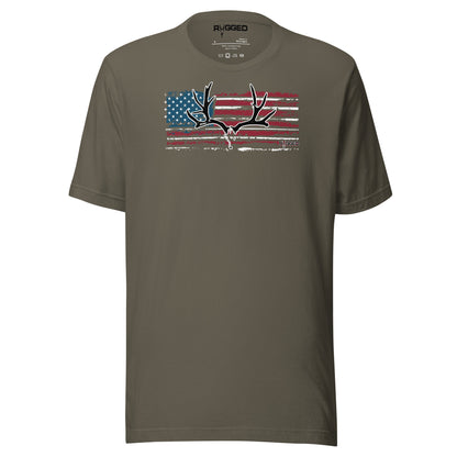 American Flag Mule Deer Tee